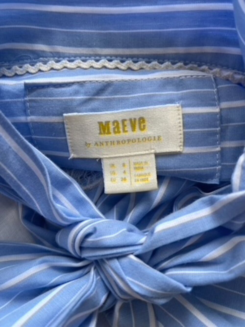 Maeve V-Neck Ombre Lace Mini Shirt Dress size US 4 EUR 36 UK 8 Striped - Picture 12 of 15